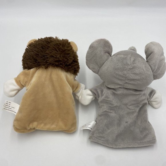 SET of 2 Kelly Toy Adorable Plush Hand PUPPETS Elephant and Lion 2 PC LOT Zoo - Picture 8 of 15